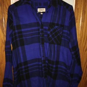 Express Plaid Flannel Boyfriend Shirt